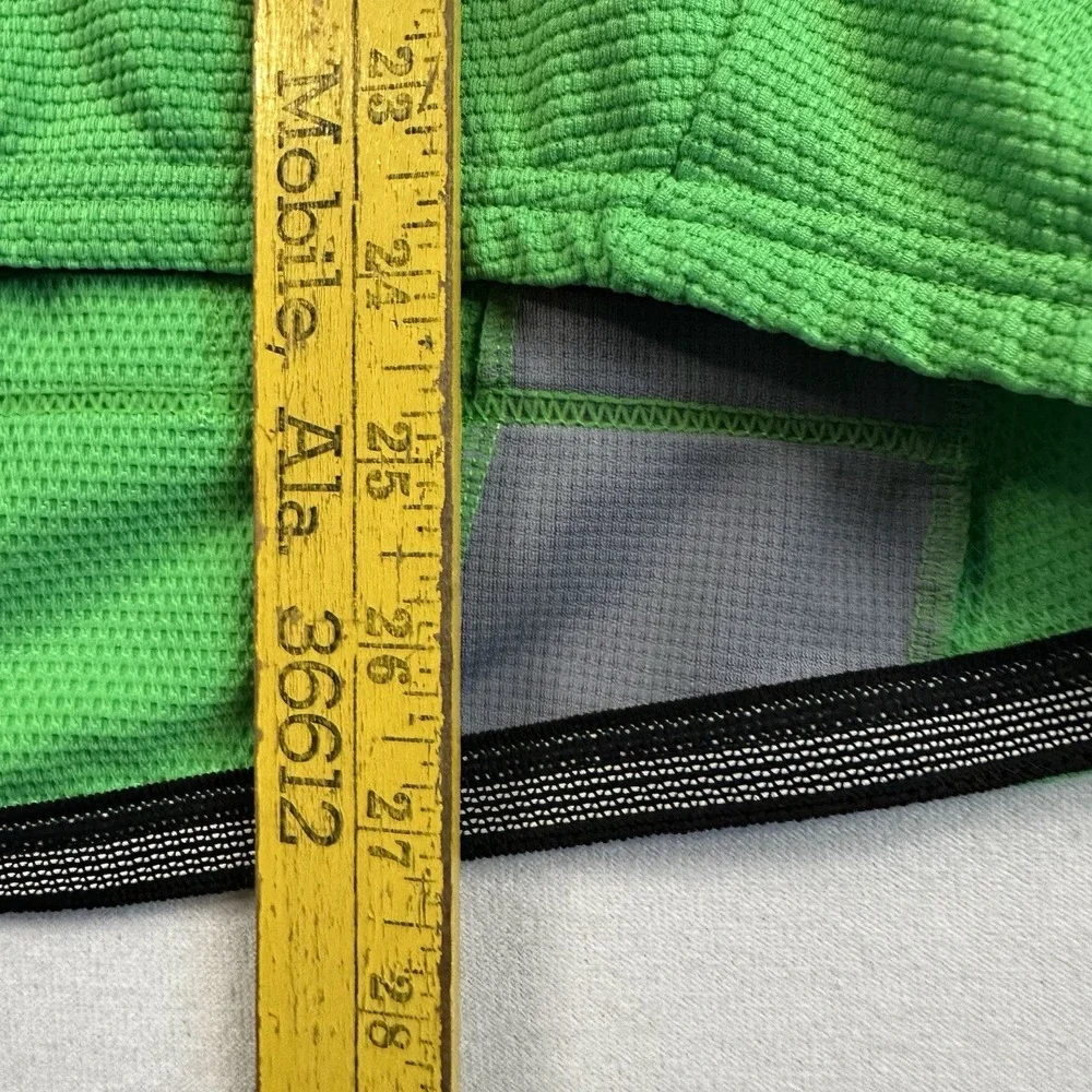 Nike Sphere Dry Adult Medium Cycling Shirt Green/Gray ‎ Lightweight Waffle